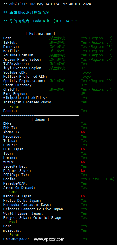 IPRaft日本原生IP双ISP VPS日本流媒体解锁能力测试