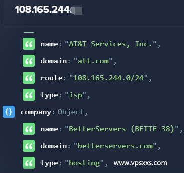 IPRaft美国阿什本单ISP-ATT VPS ipinfo.io是否住宅IP检测