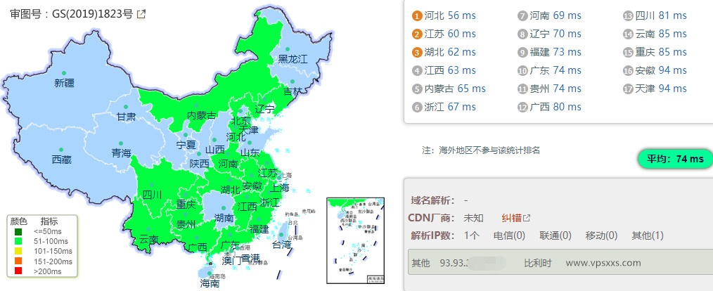 XSX Networt日本VPS国内ping