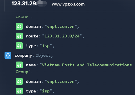 TotHost越南双ISP VPS ipinfo.io是否住宅IP检测