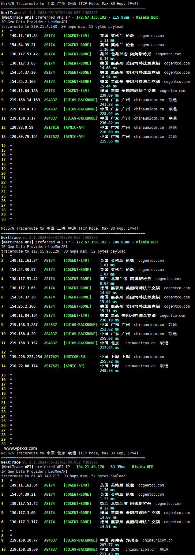 丽萨主机英国双ISP VPS联通回程路由