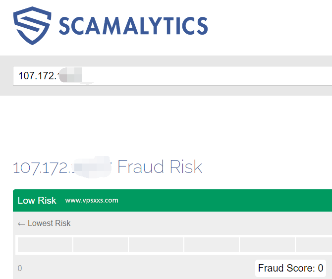 IPRaft美国华盛顿ATT线路VPS scamalytics IP风险检测