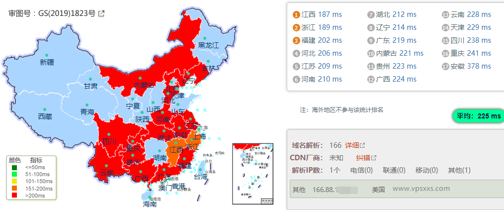 justhost美国芝加哥VPS国内ping