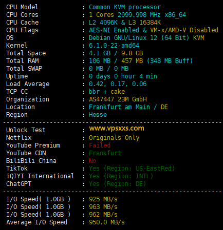Friendhosting德国VPS硬件测试