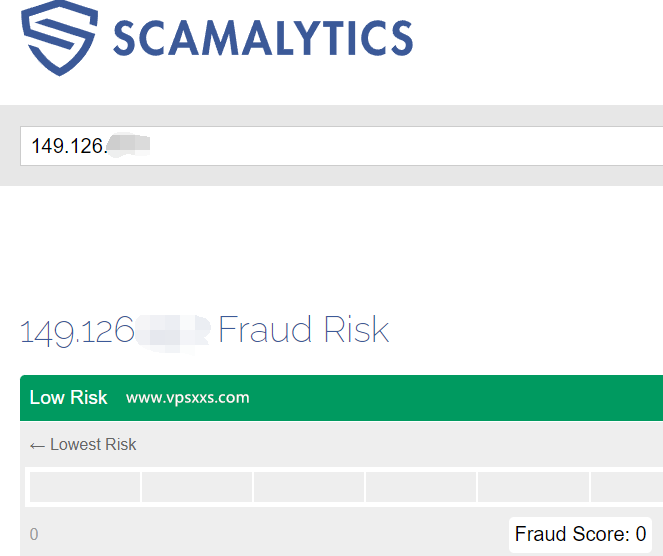 IPRaft香港大硬盘VPS scamalytics IP风险检测