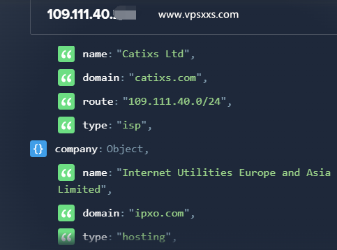 六六云英国原生IP-9929大陆优化线路VPS ipinfo.io是否住宅IP检测