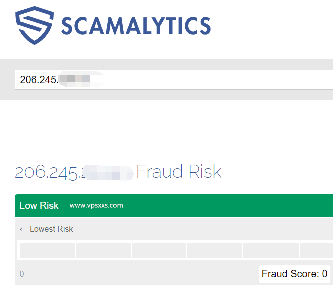 六六云英国家宽IP VPS scamalytics IP风险检测