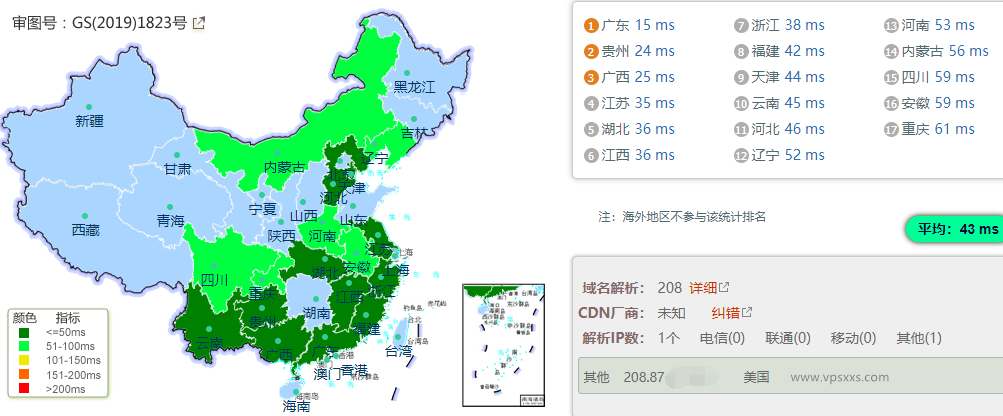 六六云香港CMI线路VPS国内ping