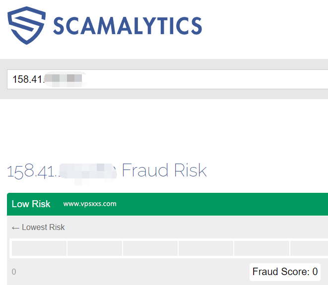 丽萨主机英国家宽IP VPS scamalytics IP风险检测