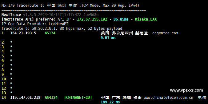 丽萨主机美国真家宽VPS电信回程路由