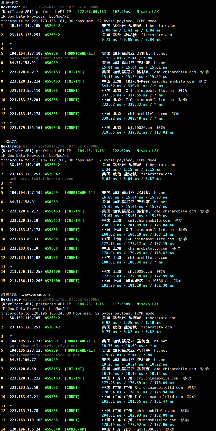 SoftShellWeb美国盐湖城VPS移动回程路由